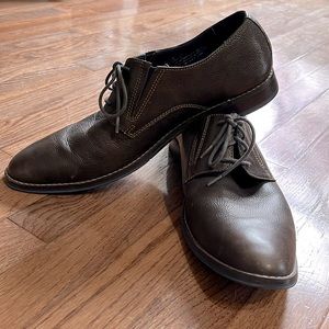 Men’s Leather Dress Shoes Oxford Hush Puppies 10.5 Dark Brown Nice
